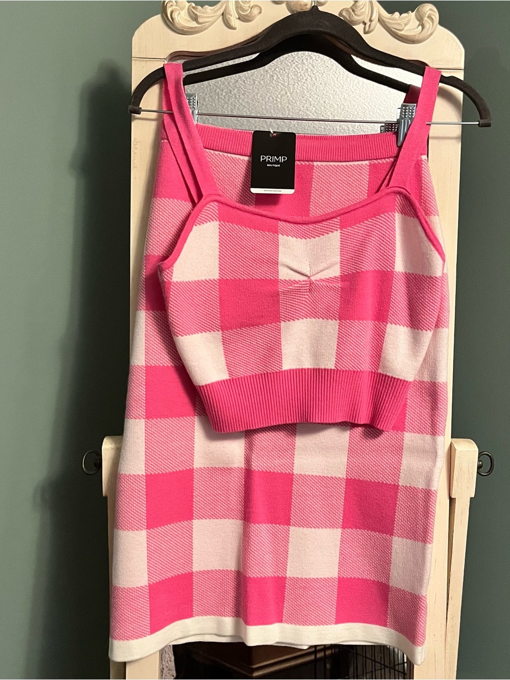 PRIMP Pink and White Gingham Matching Set